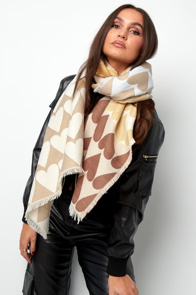 Schal mit Herzchen - Beige h5 Bild2